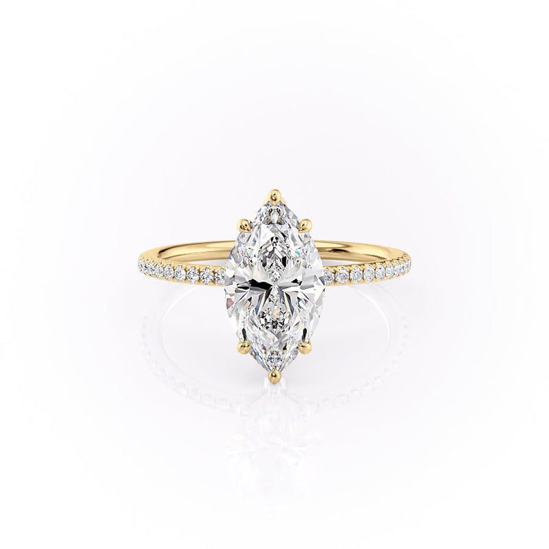 2 CT Marquise Lab Grown Diamond Pave Unique Engagement Ring