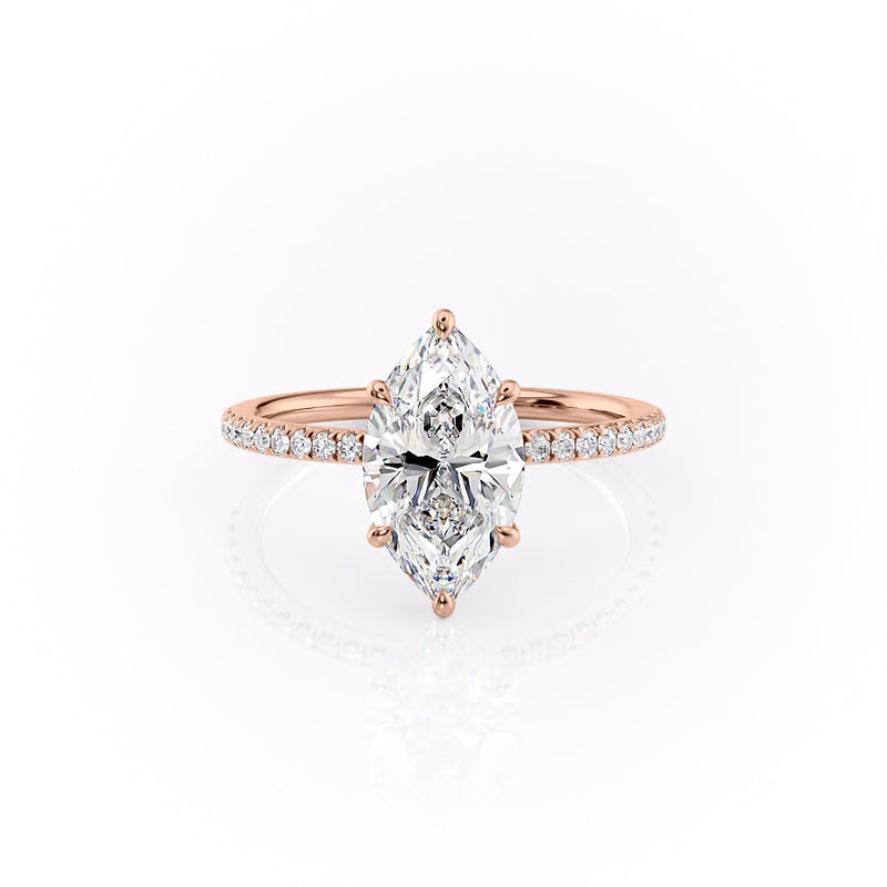 2 CT Marquise Lab Grown Diamond Unique Engagement Ring