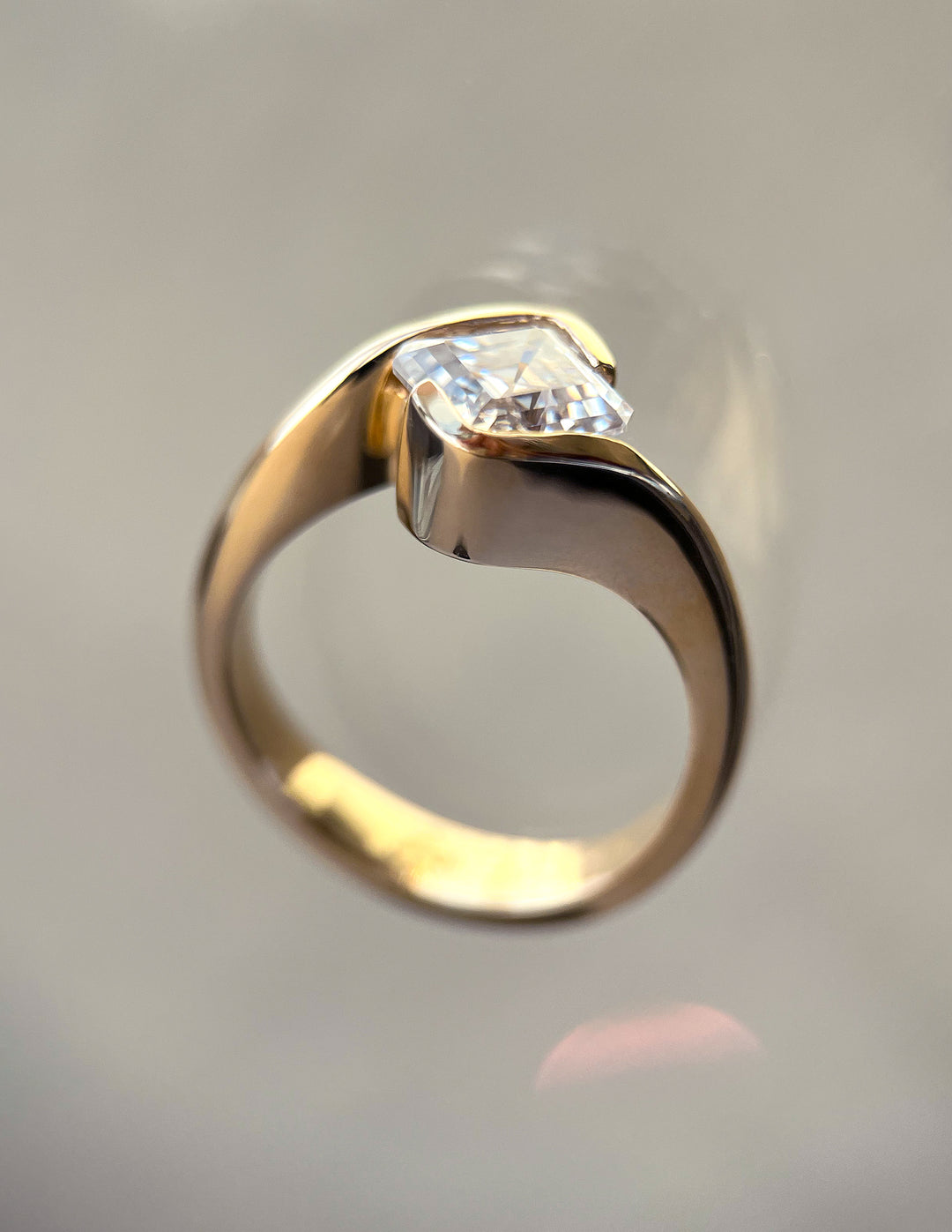 2.0CT - 4.0CT Asscher Cut Lab Grown Diamond Antique Solitaire Engagement Ring