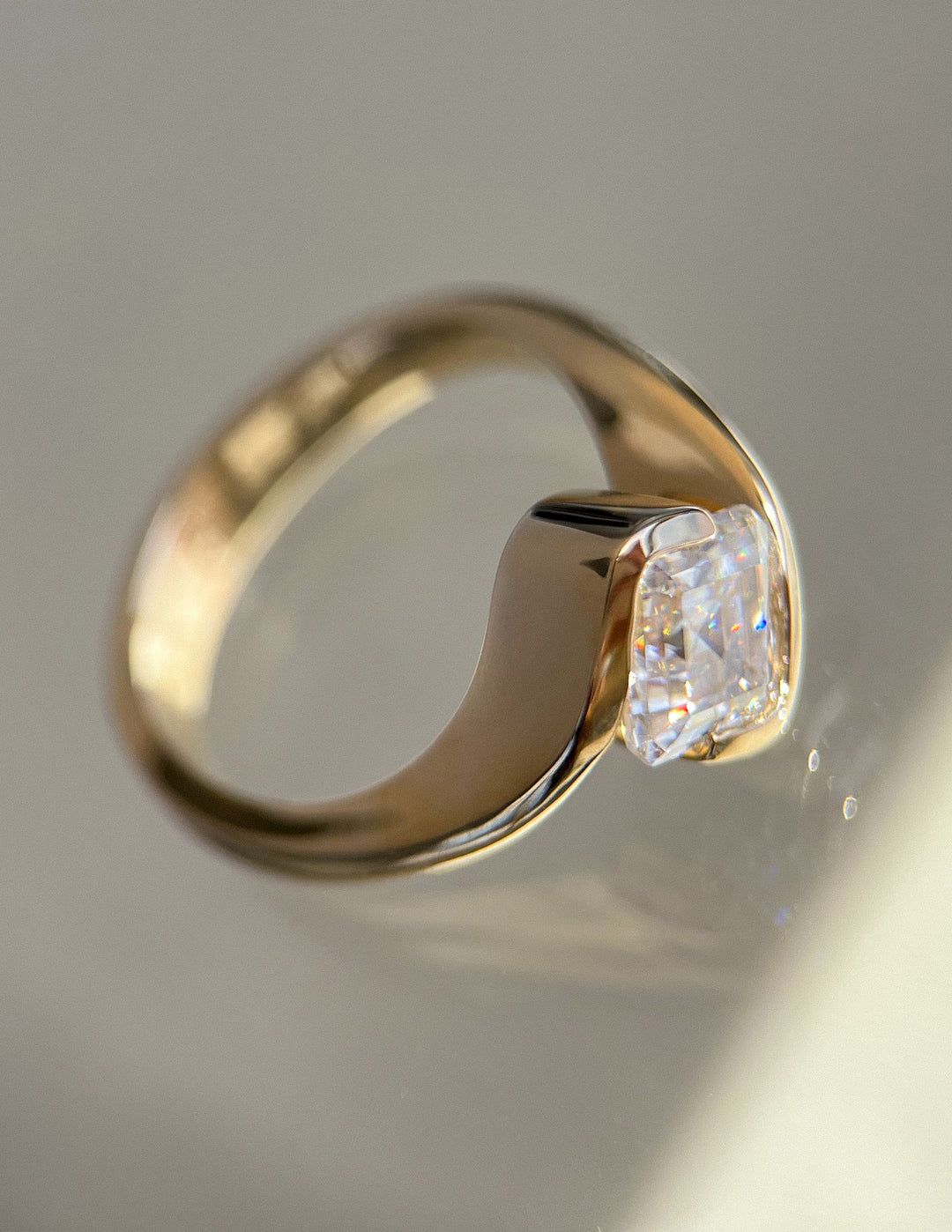 2.0CT - 4.0CT Asscher Cut Lab Grown Diamond Antique Solitaire Engagement Ring