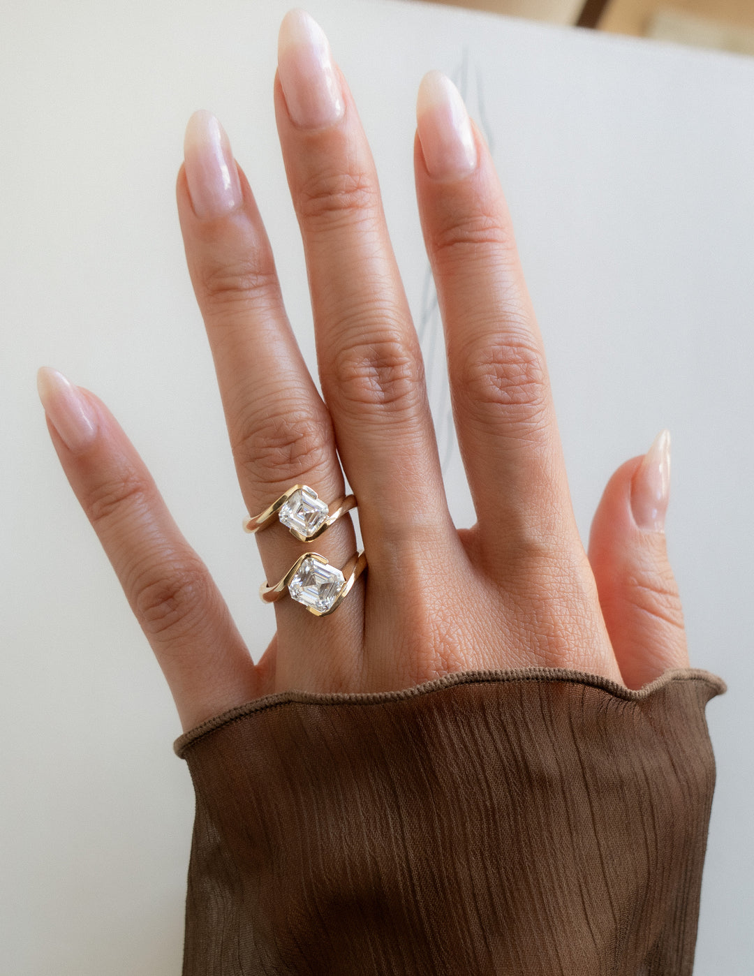 2.0CT - 4.0CT Asscher Cut Lab Grown Diamond Antique Solitaire Engagement Ring
