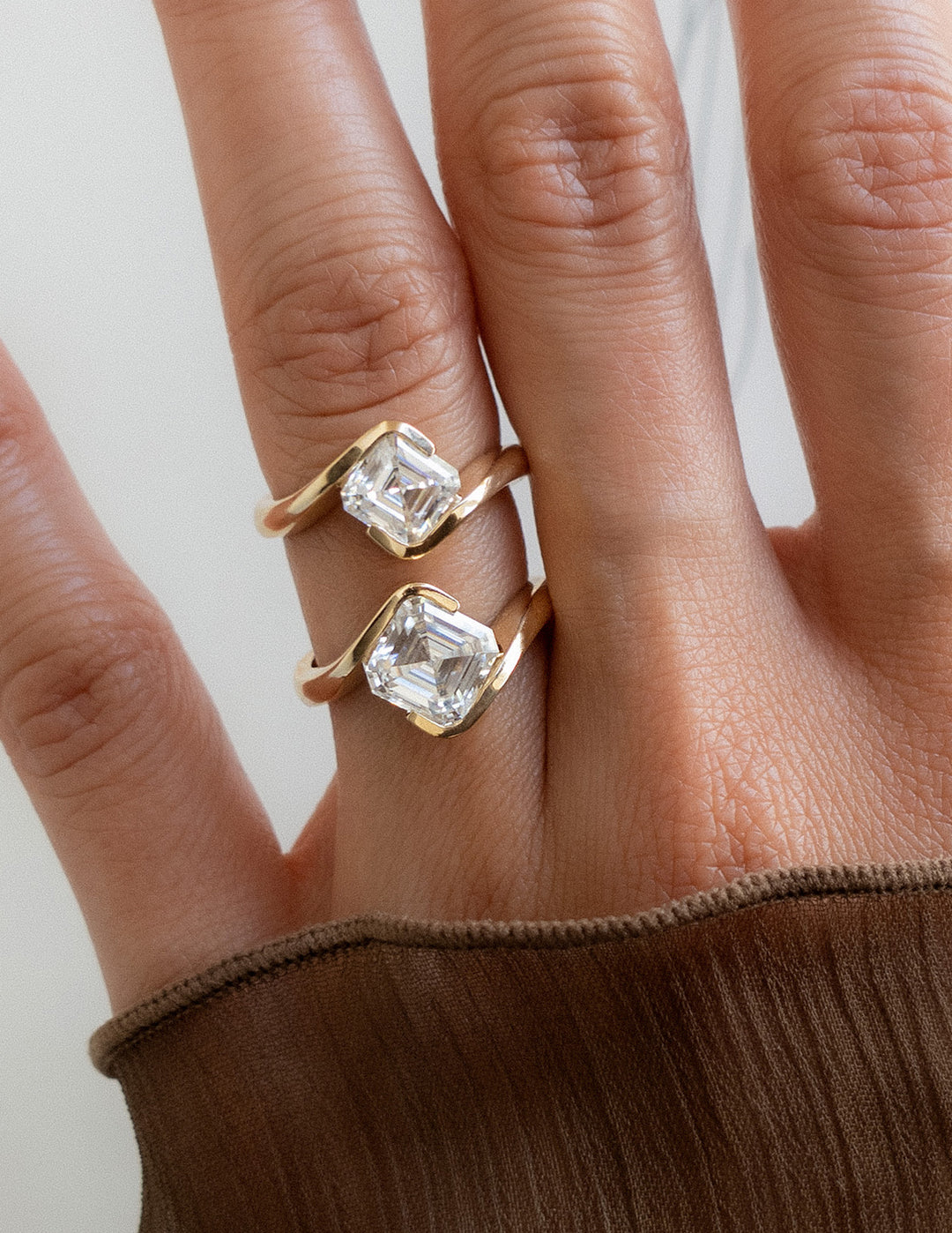2.0CT - 4.0CT Asscher Cut Lab Grown Diamond Antique Solitaire Engagement Ring
