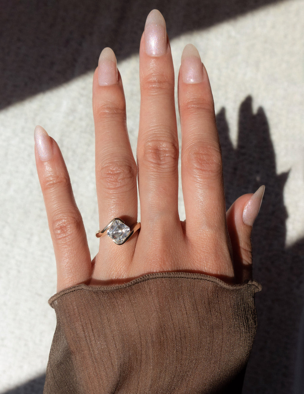 2.0CT - 4.0CT Asscher Cut Lab Grown Diamond Antique Solitaire Engagement Ring