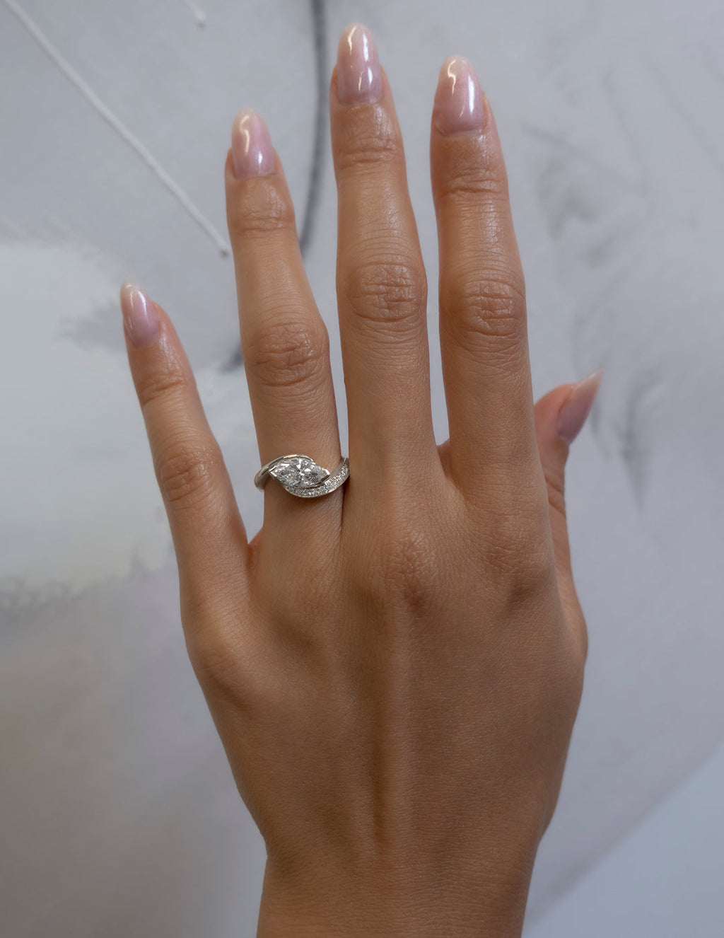 2.0CT - 4.0CT East West Marquise Lab Grown Diamond Bypass Ring | Solid Gold