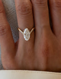 2.0CT - 4.0CT Unique Elongated Moval Cut Lab Grown Pave Set Diamond Engagement Ring