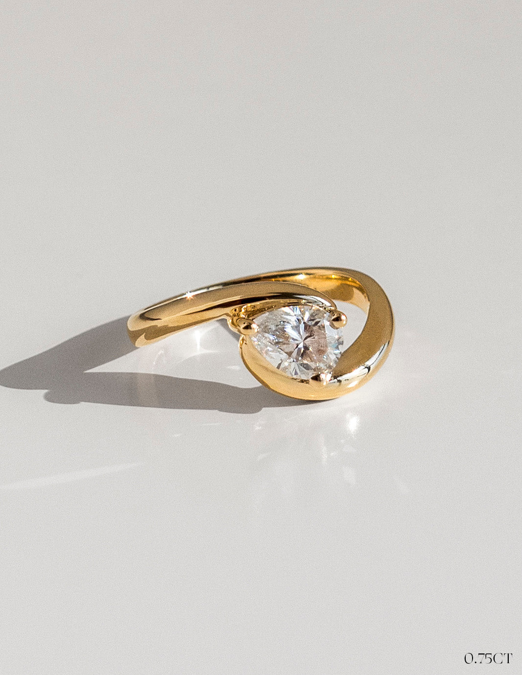 2.0CT - 4.0CT Pear Cut Unique Lab Grown Diamond Engagement Ring