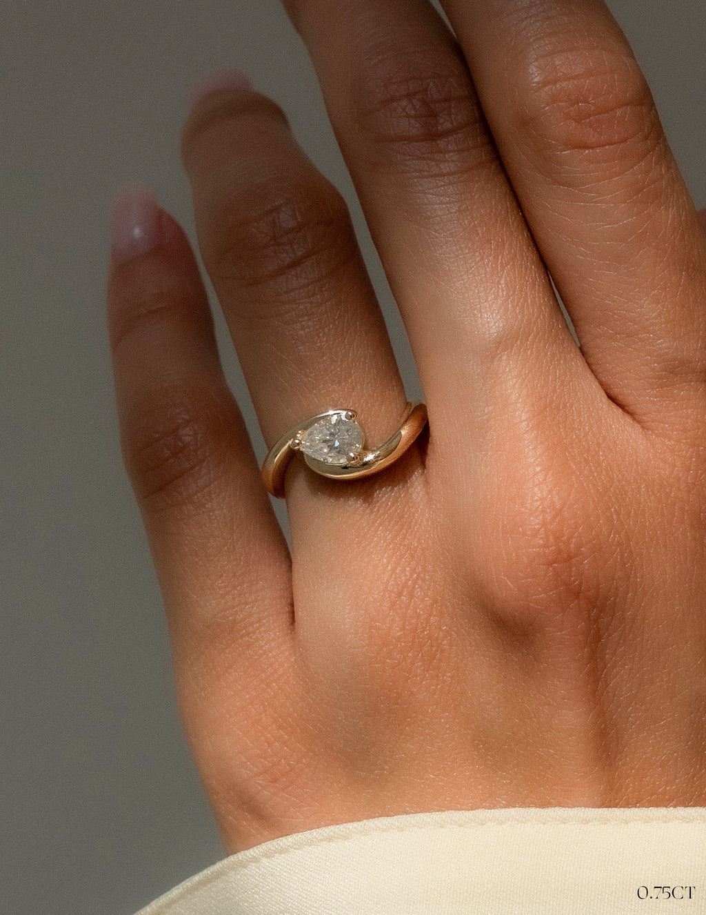2.0CT - 4.0CT Pear Cut Unique Lab Grown Diamond Engagement Ring