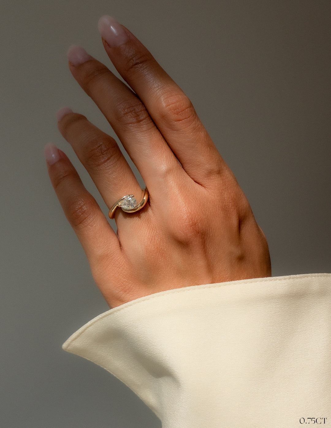 2.0CT - 4.0CT Pear Cut Unique Lab Grown Diamond Engagement Ring
