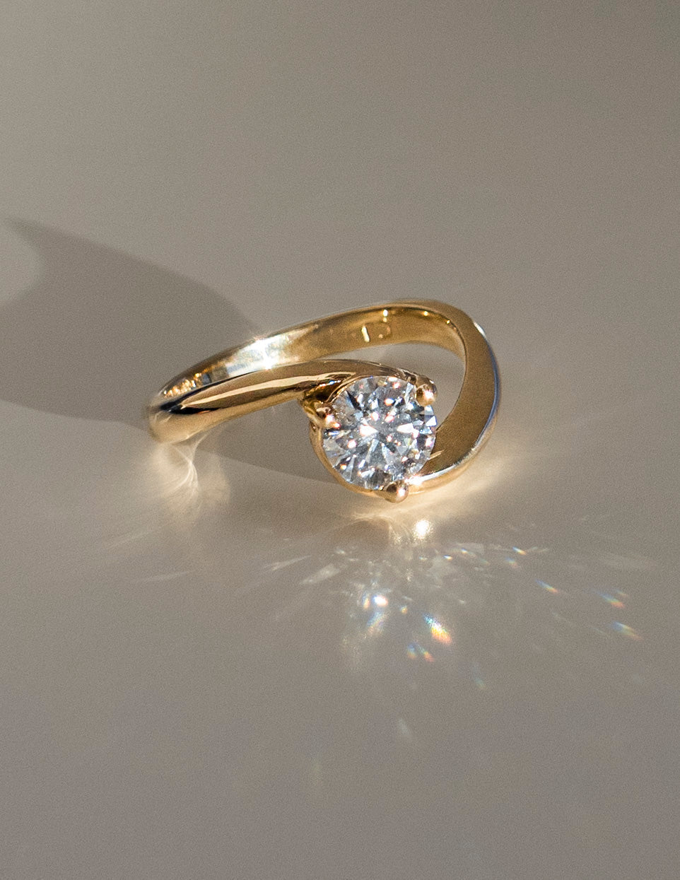2.0CT - 4.0CT Round Cut Lab Grown Unique Diamond Bypass Band Engagement Ring