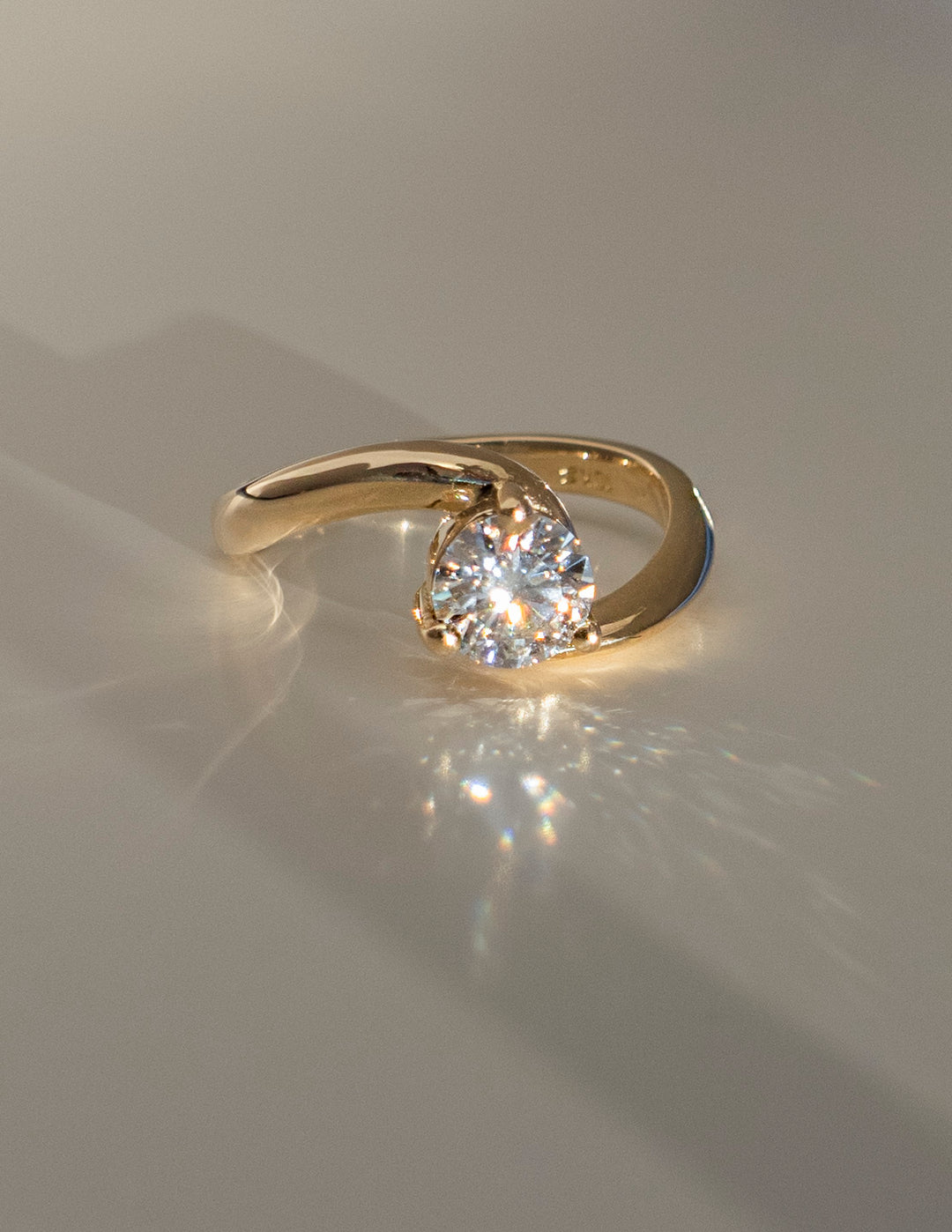 2.0CT - 4.0CT Round Cut Lab Grown Unique Diamond Bypass Band Engagement Ring