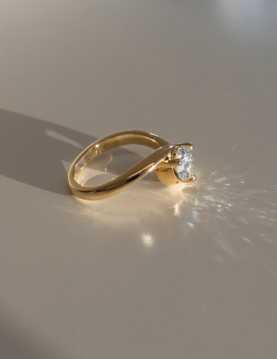 2.0CT - 4.0CT Round Cut Lab Grown Unique Diamond Bypass Band Engagement Ring