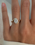 2.0CT - 4.0CT Oval Cut Lab Grown Diamond Bypass Band Engagement Statement Ring
