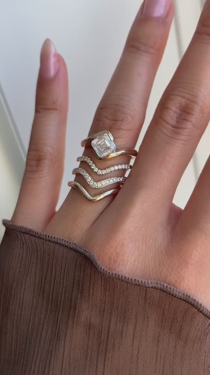 2.0CT - 4.0CT Asscher Cut Lab Grown Diamond Antique Solitaire Engagement Ring