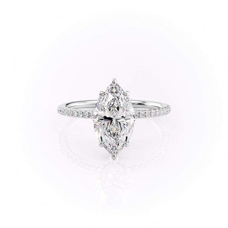 2 CT Marquise Lab Grown Diamond Pave Unique Engagement Ring