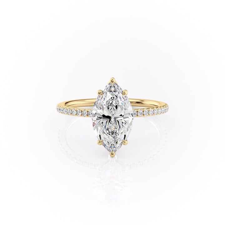 2 CT Marquise Lab Grown Diamond Pave Unique Engagement Ring