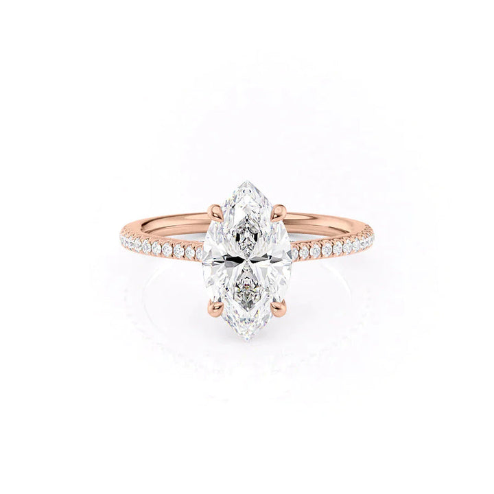 3 CT Marquise Lab Grown Diamond Pave Engagement Ring