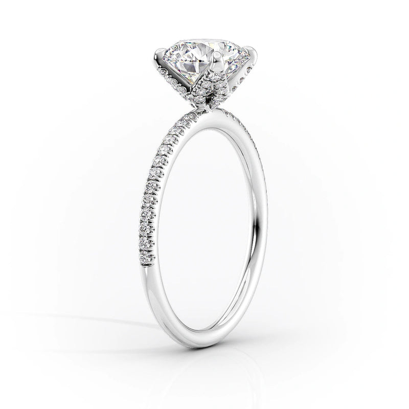 Marquise Pave Engagement Ring Lab Grown Diamond Promise Ring for Women