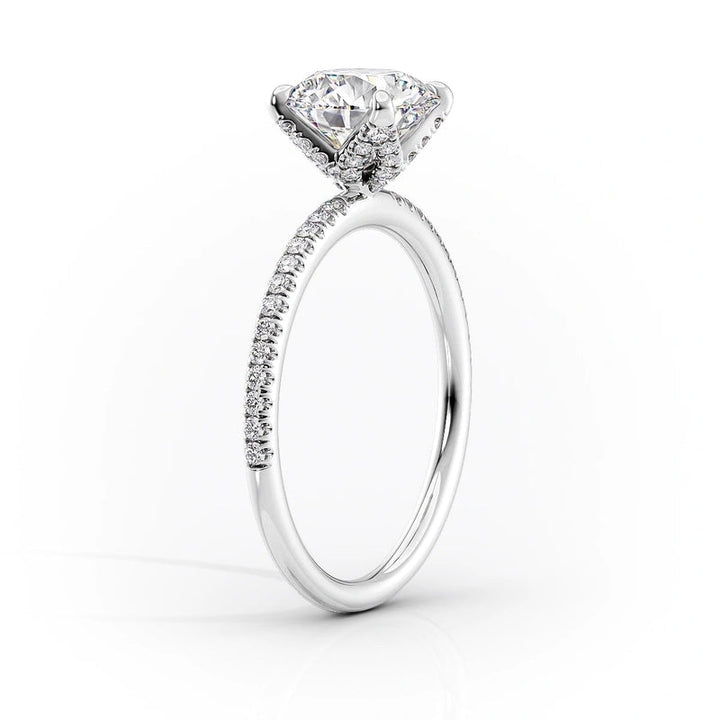 Marquise Pave Engagement Ring Lab Grown Diamond Promise Ring for Women