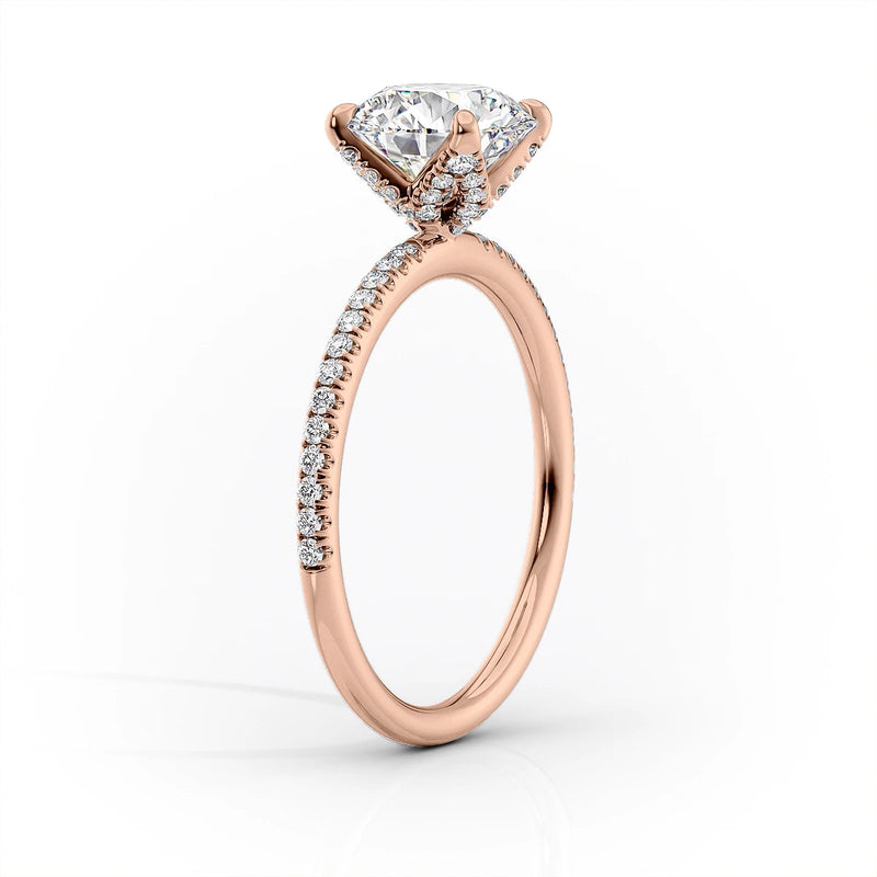 Marquise Pave Engagement Ring Lab Grown Diamond Promise Ring for Women