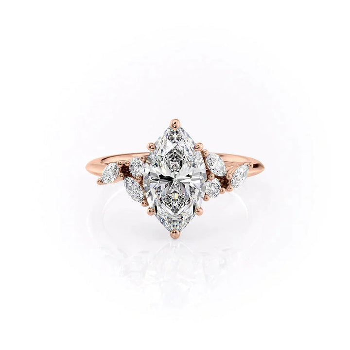 3 CT Marquise Lab Grown Diamond Unique Leaf Engagement Ring