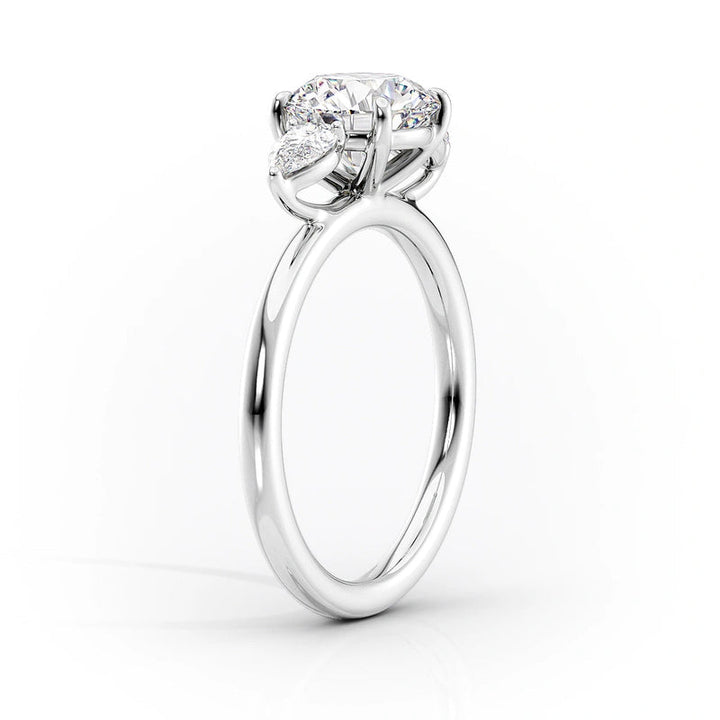 Unique Three Stone 2 CT Marquise Lab Grown Engagement Ring