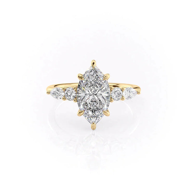 Solitaire Marquise Diamond Engagement Ring Lab Grown Diamond Wedding Ring