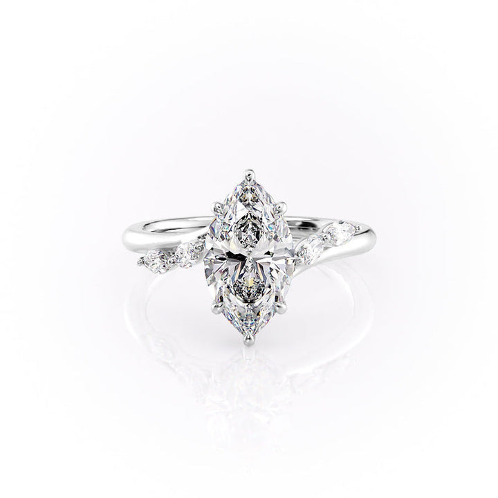 3CT Marquise Cut Lab Grown Diamond Cluster Split Band Engagement Ring Unique Anniversary Ring Gift For Her