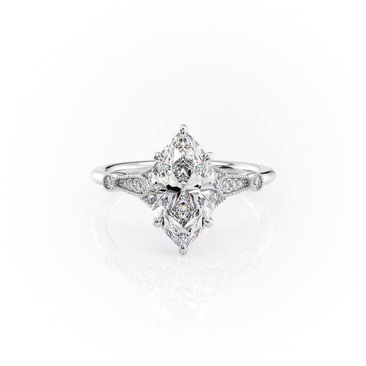3 CT Marquise Lab Grown Diamond Unique Engagement Ring