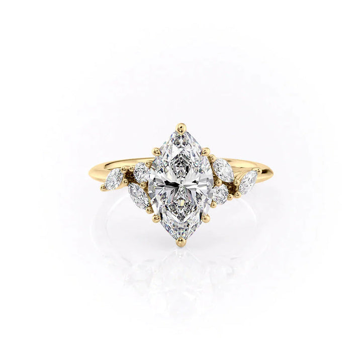 3 CT Marquise Lab Grown Diamond Unique Leaf Engagement Ring