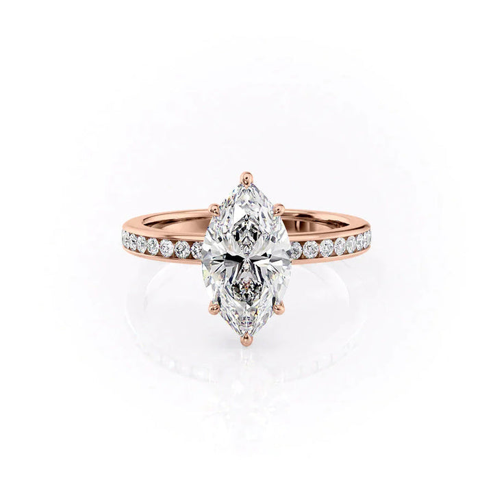 3 CT Marquise Lab Grown Halo Engagement Ring