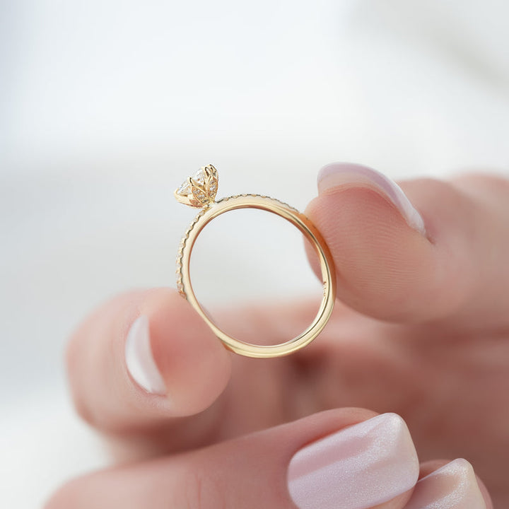 2 CT Marquise Lab Grown Diamond Pave Unique Engagement Ring