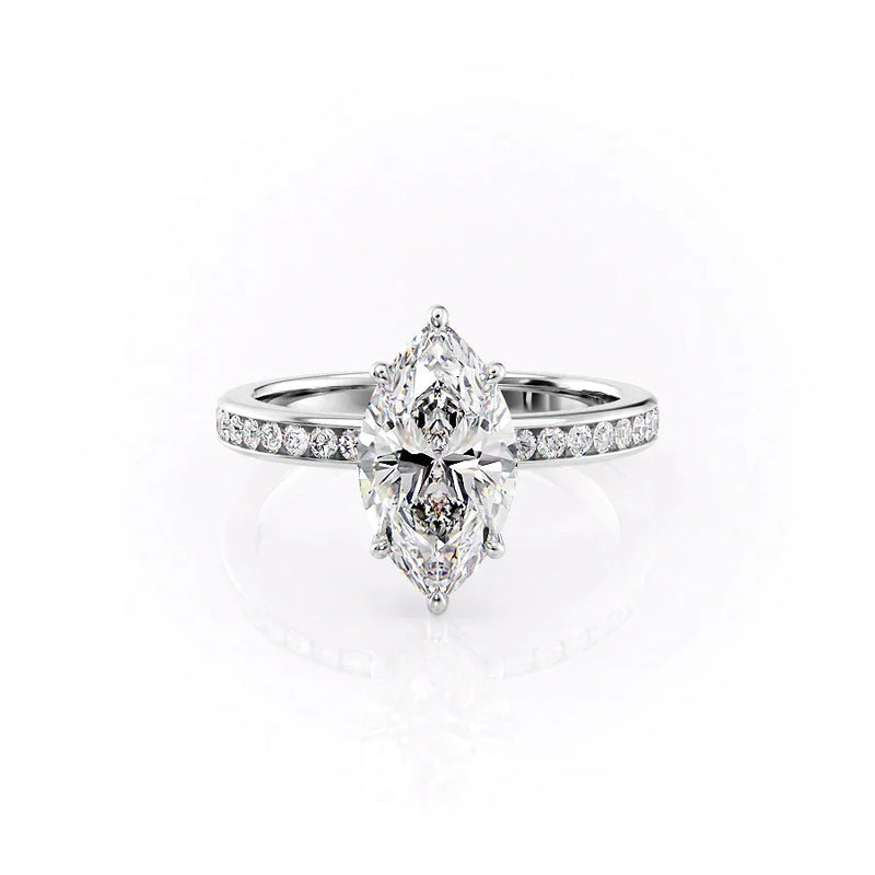 3 CT Marquise Lab Grown Halo Engagement Ring
