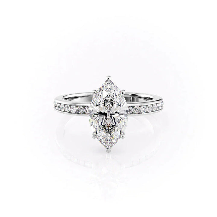 3 CT Marquise Lab Grown Halo Engagement Ring