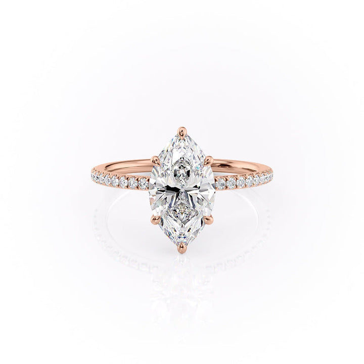 2 CT Marquise Lab Grown Diamond Unique Engagement Ring