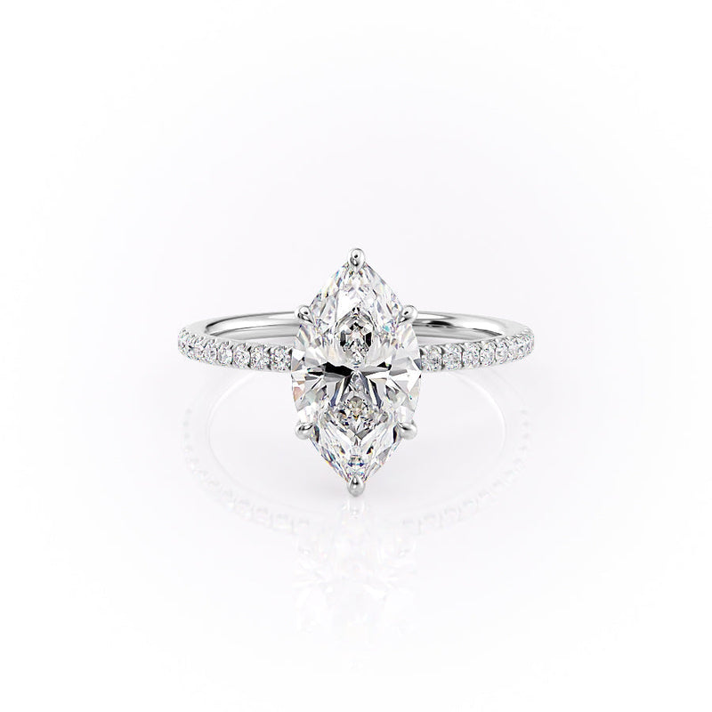 2 CT Marquise Lab Grown Diamond Unique Engagement Ring