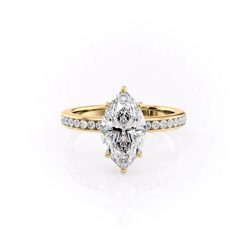 3 CT Marquise Lab Grown Halo Engagement Ring