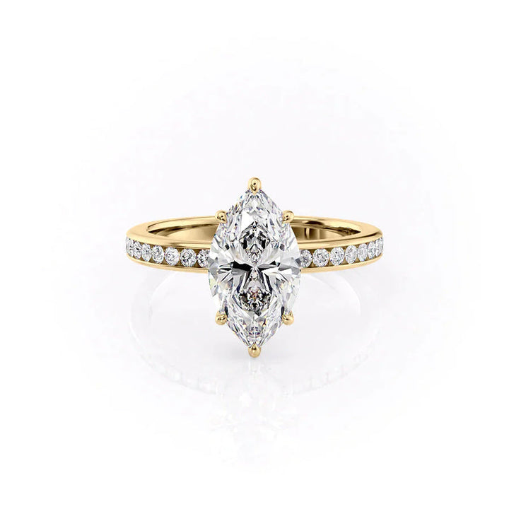 3 CT Marquise Lab Grown Halo Engagement Ring