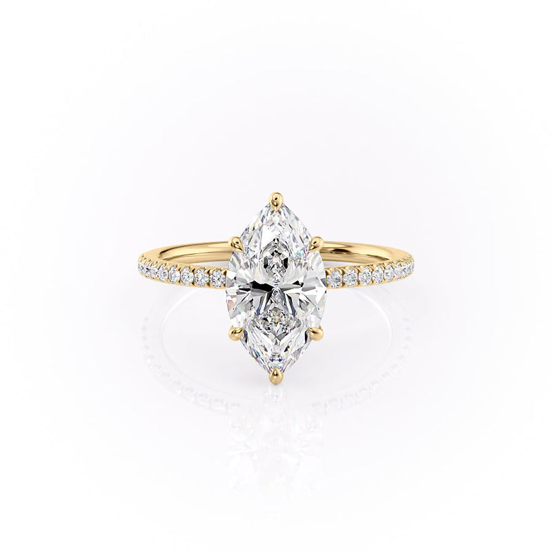 2 CT Marquise Lab Grown Diamond Unique Engagement Ring