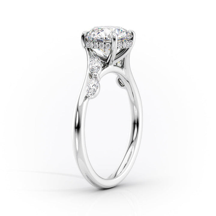 3CT Marquise Cut Lab Grown Diamond Cluster Split Band Engagement Ring Unique Anniversary Ring Gift For Her