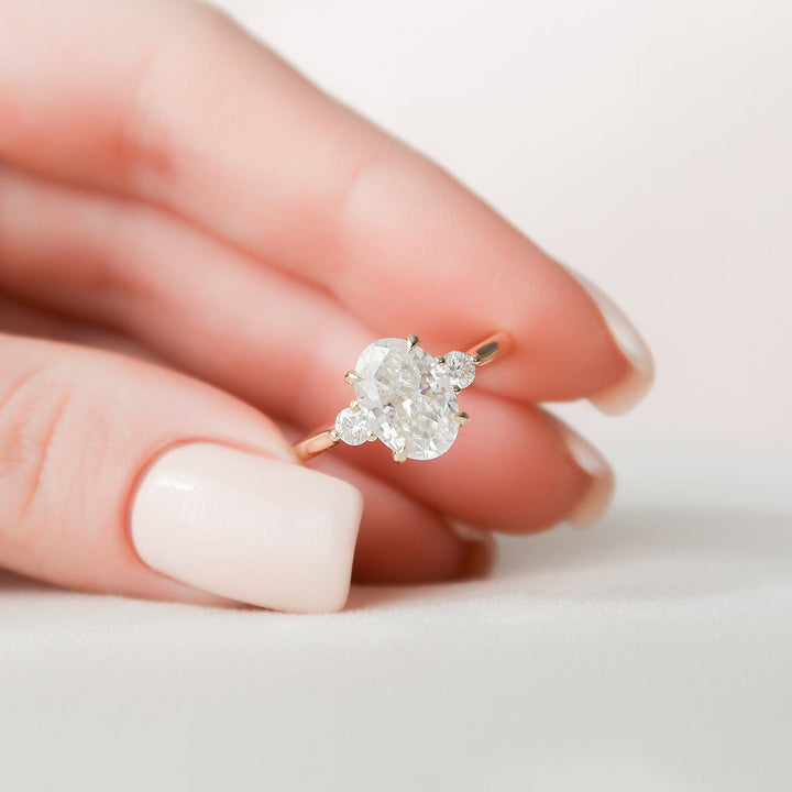 2.50 CT Oval Cut Three Stone Moissanite Diamond Engagement Ring