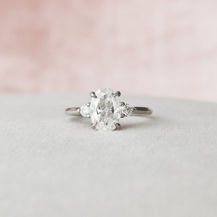 2.50 CT Oval Cut Three Stone Moissanite Diamond Engagement Ring