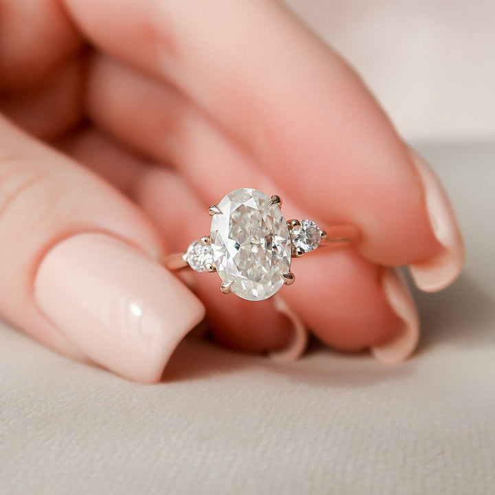 2.50 CT Oval Cut Three Stone Moissanite Diamond Engagement Ring