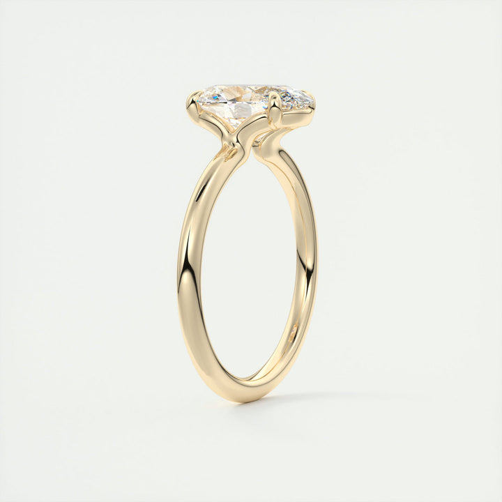 2 CT Oval Flush Stacking Low Profile Solitaire Moissanite Engagement Ring