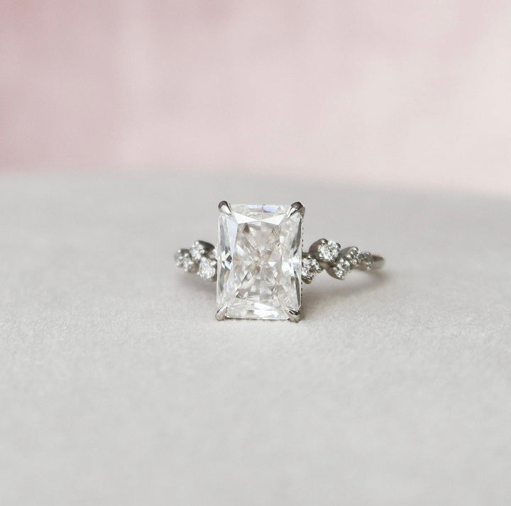 3.50 CT Radiant Cut Moissanite Unique Engagement Ring
