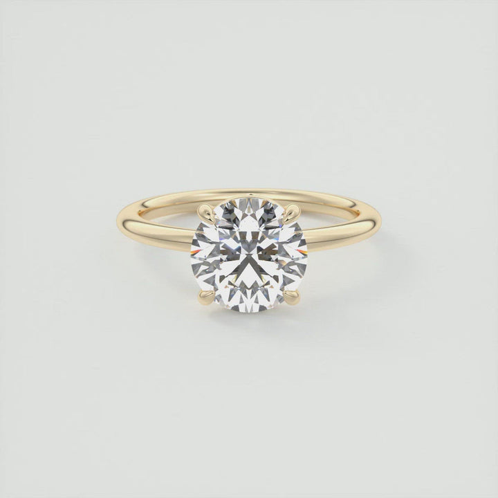 2 CT Round Flush Stacking Low Profile Solitaire Moissanite Engagement Ring